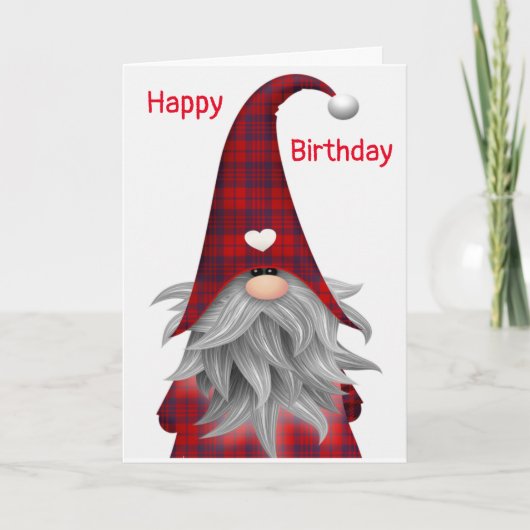 GNOME WIRD MIT **HAPPY BIRTHDAY* WISHES GEFÜLLT KARTE (Vorderseite)