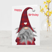 GNOME WIRD MIT **HAPPY BIRTHDAY* WISHES GEFÜLLT KARTE (Gelbe Blume)