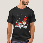 Gnome With Santa Elf Reindeer Soccer Tools Xmas Pl T-Shirt (Vorderseite)