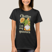 Gnome with sunflower  spring motif with garden gno T-Shirt (Vorderseite)