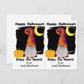 Gnome Wizard School Party Halloween Card Postkarte (Vorne/Hinten)
