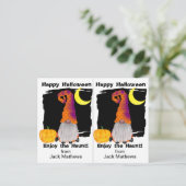 Gnome Wizard School Party Halloween Card Postkarte (Stehend Vorderseite)