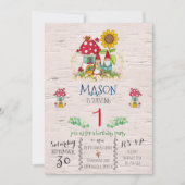 Gnome Woodland Themenparty Einladung (Vorderseite)