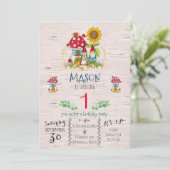 Gnome Woodland Themenparty Einladung (Stehend Vorderseite)