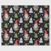 Gnome Wrapping Paper Black Water Farbe Geschenkpapier (Flach)