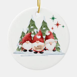 Gnome wünschen Ihnen ein frohes Weihnachten auf ei Keramik Ornament