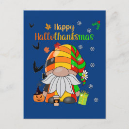 Gnome wünscht Ihnen einen schönen Hallothanksmas-F Postkarte