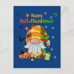 Gnome wünscht Ihnen einen schönen Hallothanksmas-F Postkarte