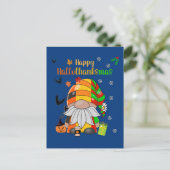 Gnome wünscht Ihnen einen schönen Hallothanksmas-F Postkarte (Stehend Vorderseite)
