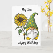 GNOME WÜNSCHT SON EINEN "GLÜCKLICHEN 40." GEBURTST KARTE (Gelbe Blume)