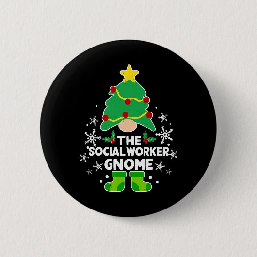 Gnome Xmas Familie Weihnachten Button (Vorderseite)