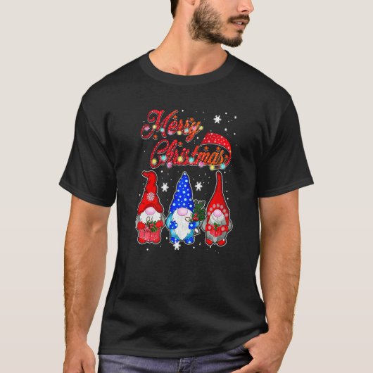 Gnome Xmas Pajamas Garden Merry Christmas Matching T-Shirt (Vorderseite)