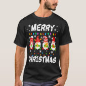 Gnome Xmas Pajamas Garden Merry Christmas Matching T-Shirt (Vorderseite)