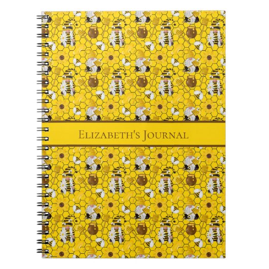 Gnome Yellow Sunflower Bees Honey Journal Notizblock (Vorderseite)