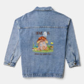 Gnome Zuhause-Pilz-Pflanze Blume Garten Jeansjacke (Rückseite)