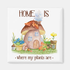Gnome Zuhause-Pilz-Pflanze Blume Garten Magnet