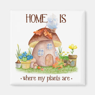 Gnome Zuhause-Pilz-Pflanze Blume Garten Magnet