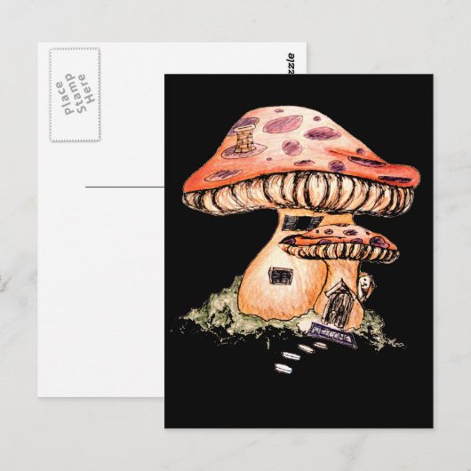 Gnome Zuhause Postkarte (Vorne/Hinten)