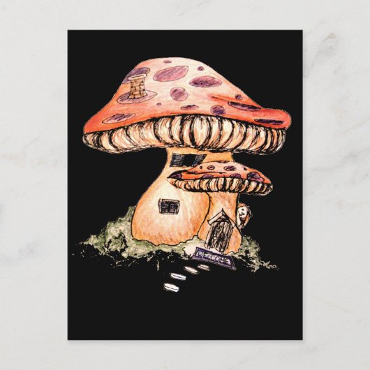 Gnome Zuhause Postkarte (Vorderseite)