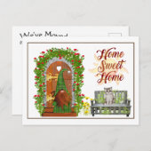 GNOME Zuhause Sweet Zuhause Address Change Postcar Postkarte (Vorne/Hinten)