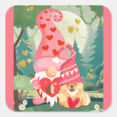 GNOMEBODY LUVZ U MEHR Chow Gnome Quadratischer Aufkleber (Vorderseite)