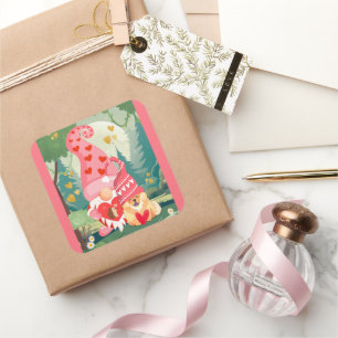 GNOMEBODY LUVZ U MEHR Chow Gnome Quadratischer Aufkleber