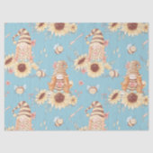 Gnomen, Bienen und Sonnenblumen Seidenpapier (Vorderseite)