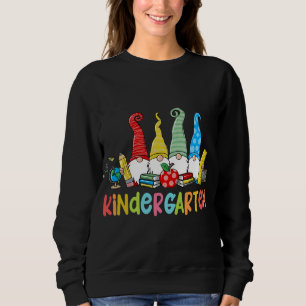 Gnomen Kindergarten Crew First Day Teacher Back To Sweatshirt