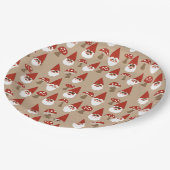 Gnomen und Pilzplatten Pappteller (Schrägansicht)