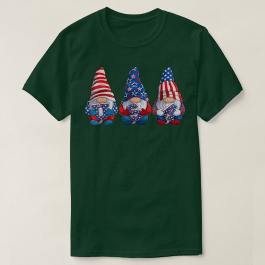 Gnomes 4. Juli Funny American Patriotic USA T-Shirt (Design vorne)