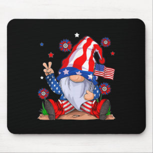 Gnomes 4. Juli Patriotic Gnome Funny American Mousepad