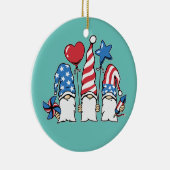 Gnomes 4. Juli USA Unabhängigkeitstag Keramik Ornament (Rechts)