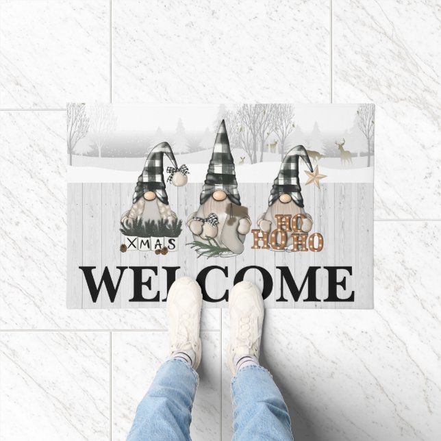 Gnomes and Deer Welcome Fußmatte (Indoor)