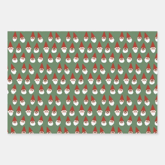 Gnomes and Mushrooms Green Gift Wrap Set Geschenkpapier Set (Vorderseite 2)