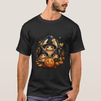 Gnomes Autumn Pumpkins Halloween Fall T-Shirt