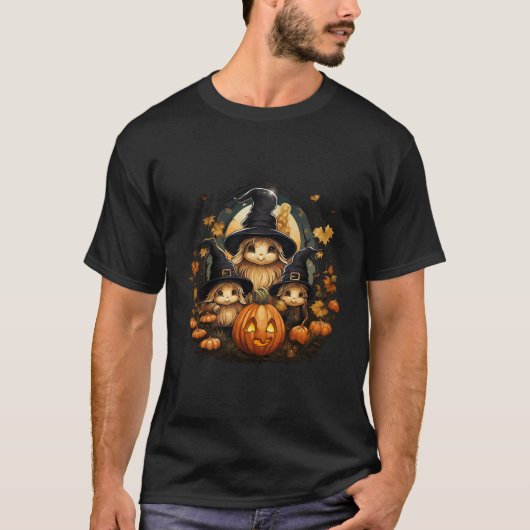 Gnomes Autumn Pumpkins Halloween Fall T-Shirt (Vorderseite)