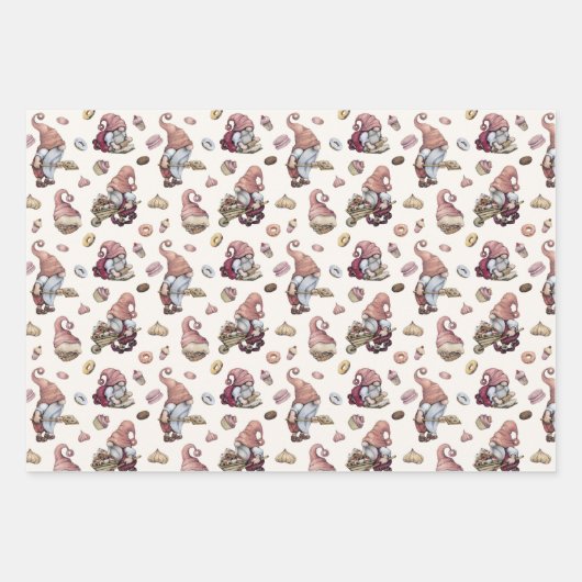 Gnomes Backkuchen Donuts Trendy Adorable Niedlich Geschenkpapier Set (Vorderseite 3)