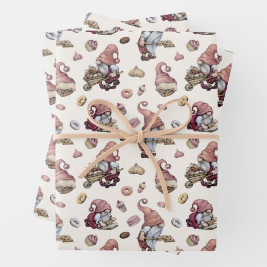 Gnomes Backkuchen Donuts Trendy Adorable Niedlich Geschenkpapier Set (Beispiel)