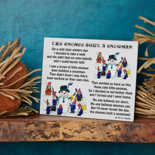 GNOMES BUILD SNOWMAN FOTOPLATTE (Seite)