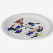 GNOMES BUILD SNOWMAN PAPPTELLER (Schrägansicht)