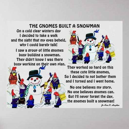 GNOMES BUILD SNOWMAN POSTER (Vorne)