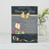 Gnomes, Champagnerglass, Bow Weihnachtsgebäck Part Einladung (Stehend Vorderseite)