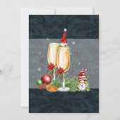 Gnomes, Champagnerglass, Bow Weihnachtsgebäck Part Einladung (Rückseite)