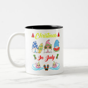 Gnomes Christmas im Juli Sommer Zweifarbige Tasse