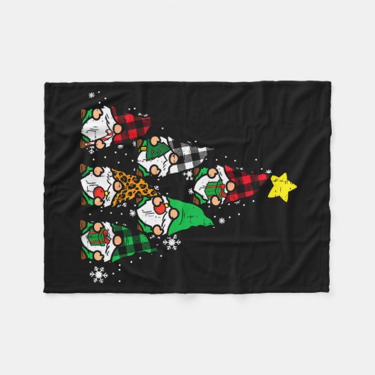 Gnomes Christmas Tree Funny Xmas Holidays Men Wome Fleecedecke (Vorderseite (Horizontal))