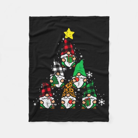 Gnomes Christmas Tree Funny Xmas Holidays Men Wome Fleecedecke (Vorderseite)
