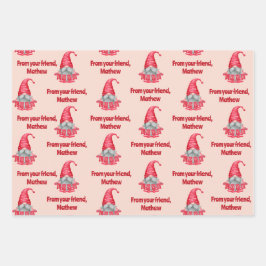 Gnomes Custom Valentinstag Classmates Gift Geschenkpapier Set