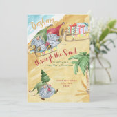 Gnomes dashing durch die Weihnachten am Sandstrand (Stehend Vorderseite)