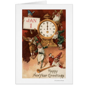 Gnomes, die um eine Uhr Partying sind