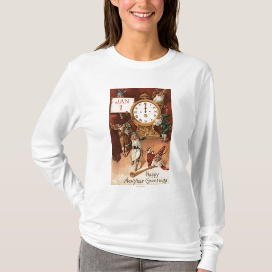 Gnomes, die um eine Uhr Partying sind T-Shirt (Vorderseite)